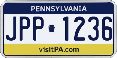 PA license plate JPP1236
