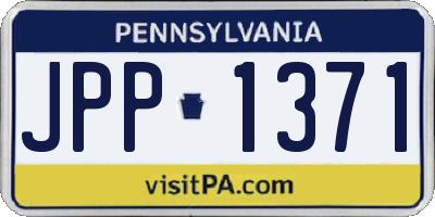 PA license plate JPP1371