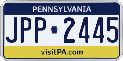 PA license plate JPP2445
