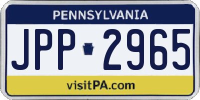 PA license plate JPP2965