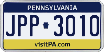 PA license plate JPP3010