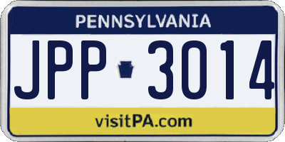 PA license plate JPP3014