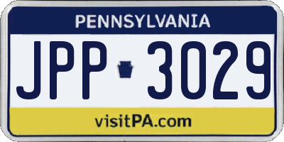 PA license plate JPP3029