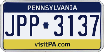 PA license plate JPP3137