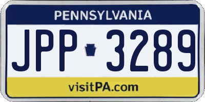 PA license plate JPP3289