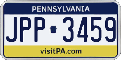 PA license plate JPP3459