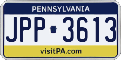 PA license plate JPP3613