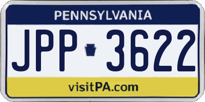 PA license plate JPP3622