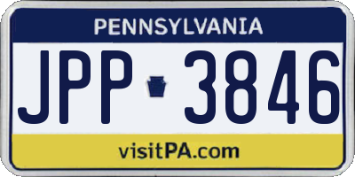 PA license plate JPP3846