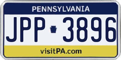 PA license plate JPP3896