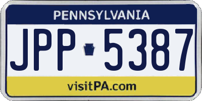 PA license plate JPP5387