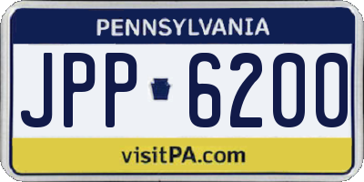 PA license plate JPP6200