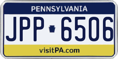 PA license plate JPP6506
