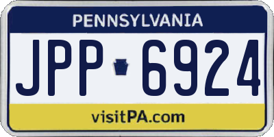 PA license plate JPP6924