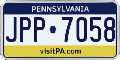 PA license plate JPP7058