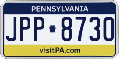 PA license plate JPP8730
