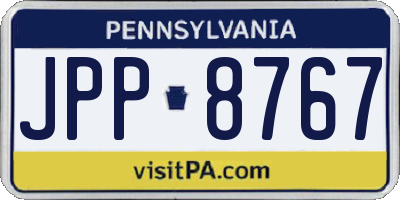 PA license plate JPP8767