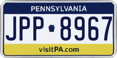 PA license plate JPP8967
