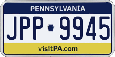 PA license plate JPP9945