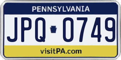 PA license plate JPQ0749