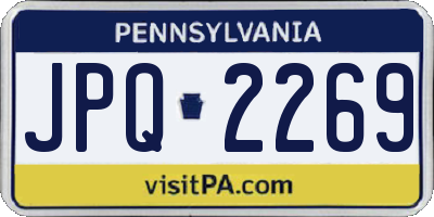 PA license plate JPQ2269