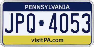PA license plate JPQ4053