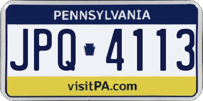 PA license plate JPQ4113