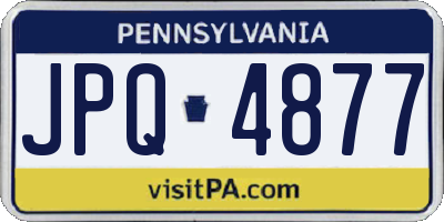 PA license plate JPQ4877