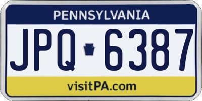 PA license plate JPQ6387