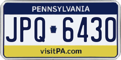 PA license plate JPQ6430