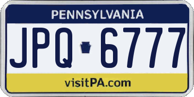 PA license plate JPQ6777