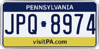 PA license plate JPQ8974