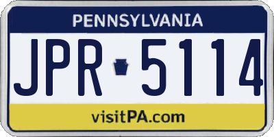 PA license plate JPR5114