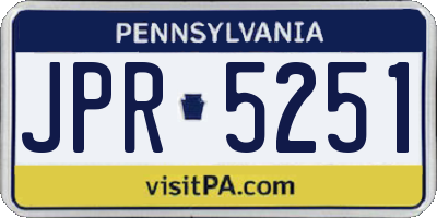 PA license plate JPR5251
