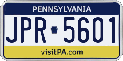 PA license plate JPR5601