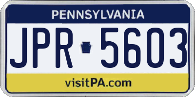 PA license plate JPR5603