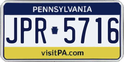 PA license plate JPR5716