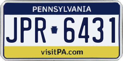 PA license plate JPR6431