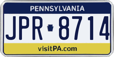 PA license plate JPR8714