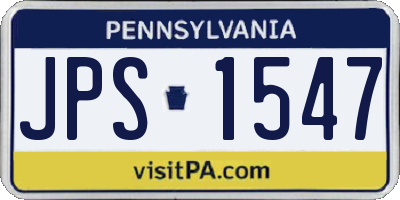 PA license plate JPS1547
