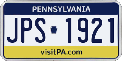 PA license plate JPS1921
