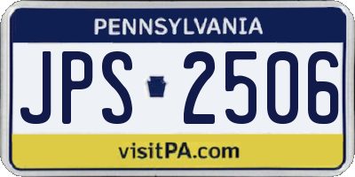 PA license plate JPS2506