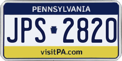PA license plate JPS2820
