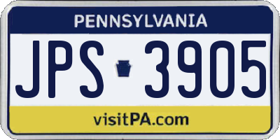 PA license plate JPS3905