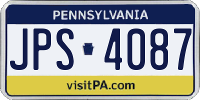 PA license plate JPS4087