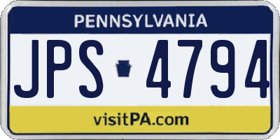 PA license plate JPS4794