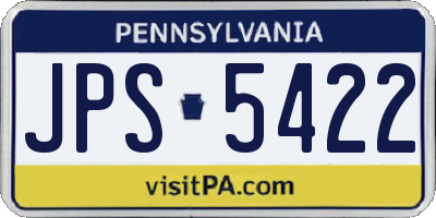 PA license plate JPS5422