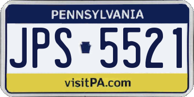 PA license plate JPS5521