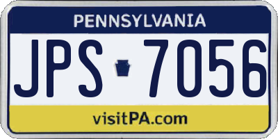 PA license plate JPS7056