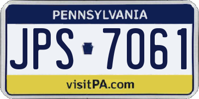 PA license plate JPS7061
